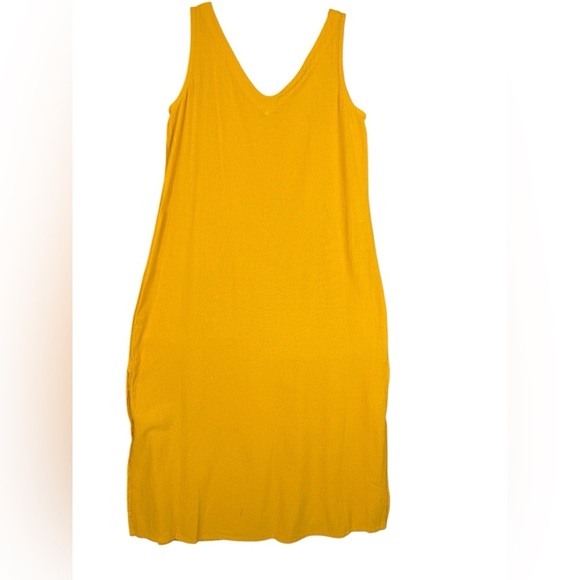 Oh my gauze yellow sleeveless maxi dress beachy coastal travel M - Picture 1 of 9